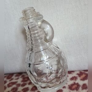 Vtg Perfume Bottle Cruet Style Pattern Glass